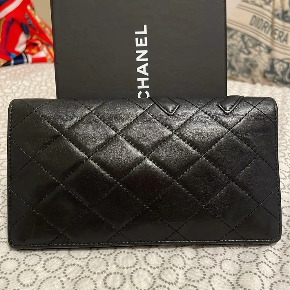 Chanel Cambon Quilted Bi-Fold Long Wallet